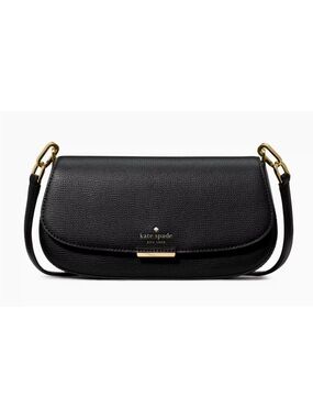 New Kate Spade Quinn Mini Crossbody Bag Refine Grain Leather Black